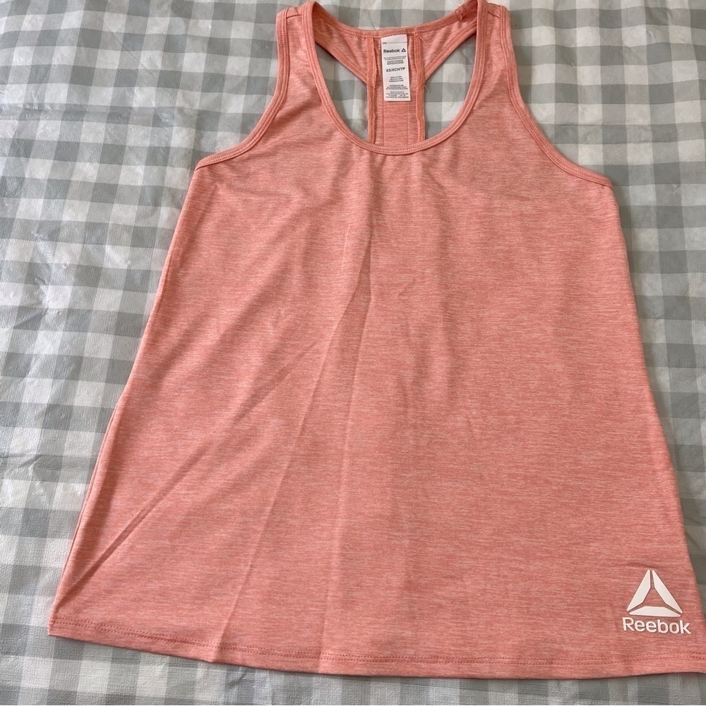 Reebok XS Racerback Tank Top Orange Peach Gym Yoga Running Athleisure - Picture 8 of 14